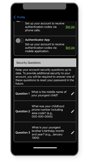 Security Settings within the Netpay App