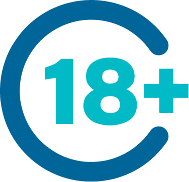 18+ is in a blue circle