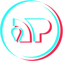 Net Pay logo with a location pin next to it in a tik tok like shimmer
