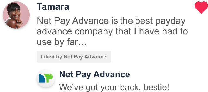 Tamara says 'Net Pay Advance is the best payday advance company that I have had to use by far...