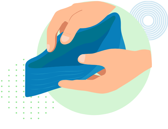 Illustration of a person opening a wallet