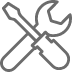 Icon of screwdriver and wrench crossing each other