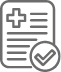 Icon of medical bill with a checkmark infront of it
