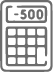 Calculator graphic that shows negative 500