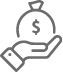 Graphic of a hand holding out a bag of money