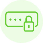 password field with a lock icon over it in green bubble