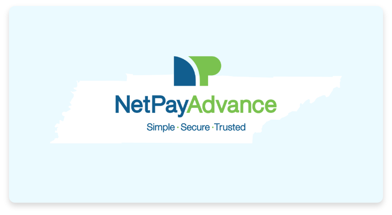 Net Pay logo infront of a shape of Tennessee