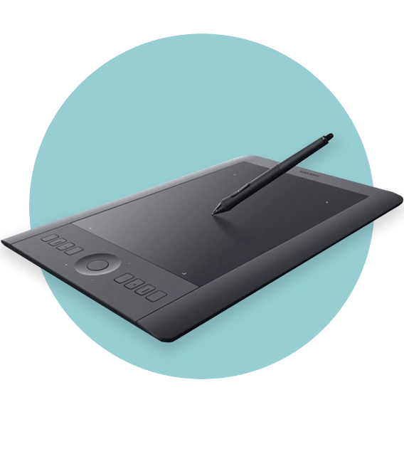 Wacom drawing tablet with drawing pen 